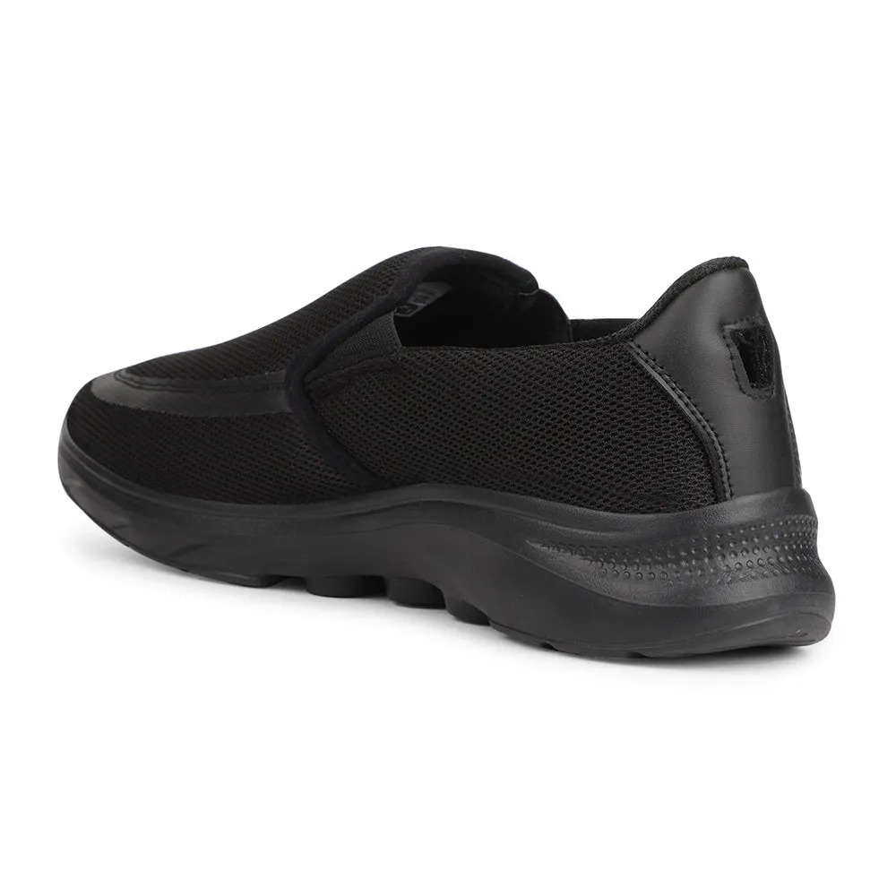 Leap7x Black Casual Non Lacing Shoes For Men DENIS-1 By Liberty Casual Zero Drop Shoes