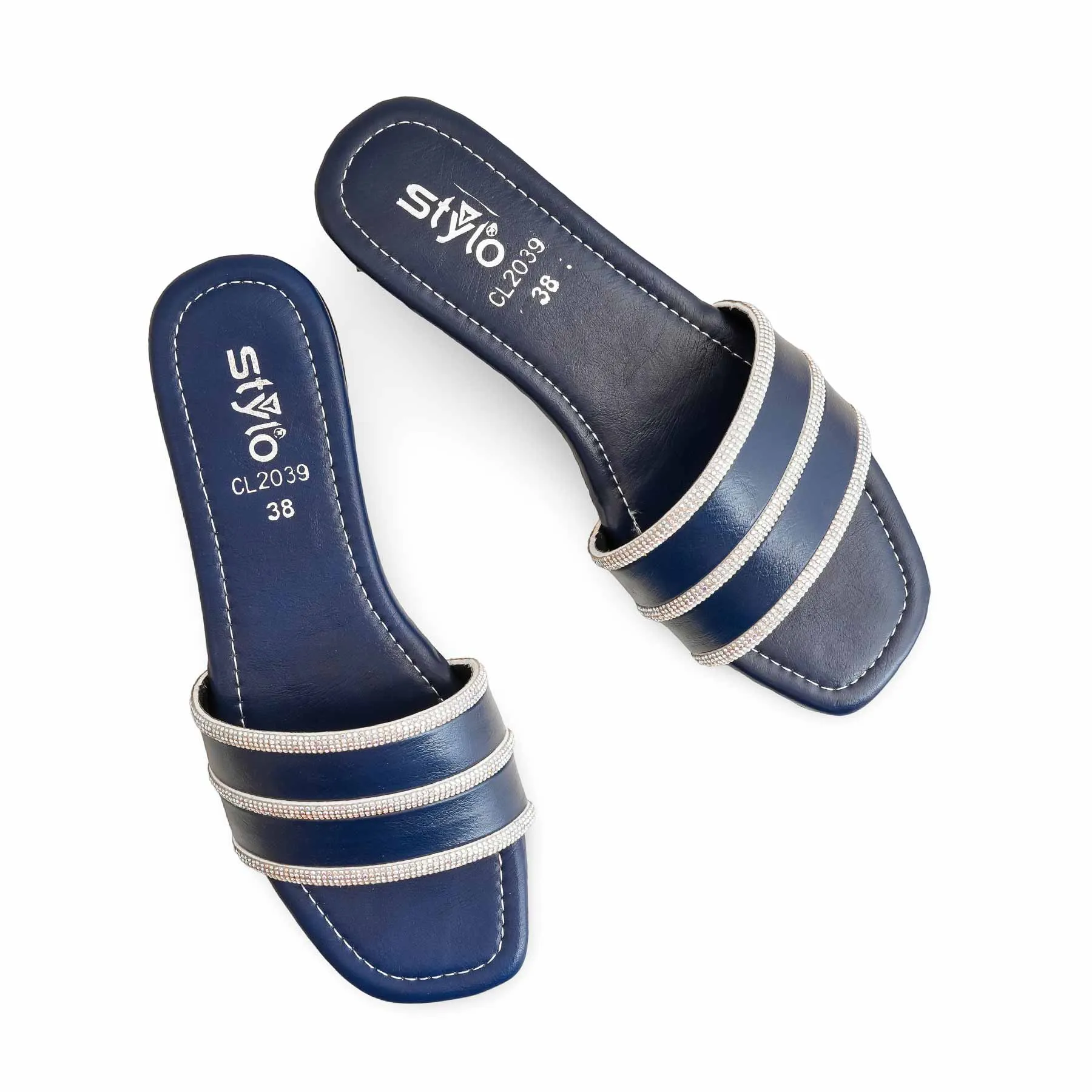 Size 13 Shoes Flats Navy Casual Women Slipper CL2039