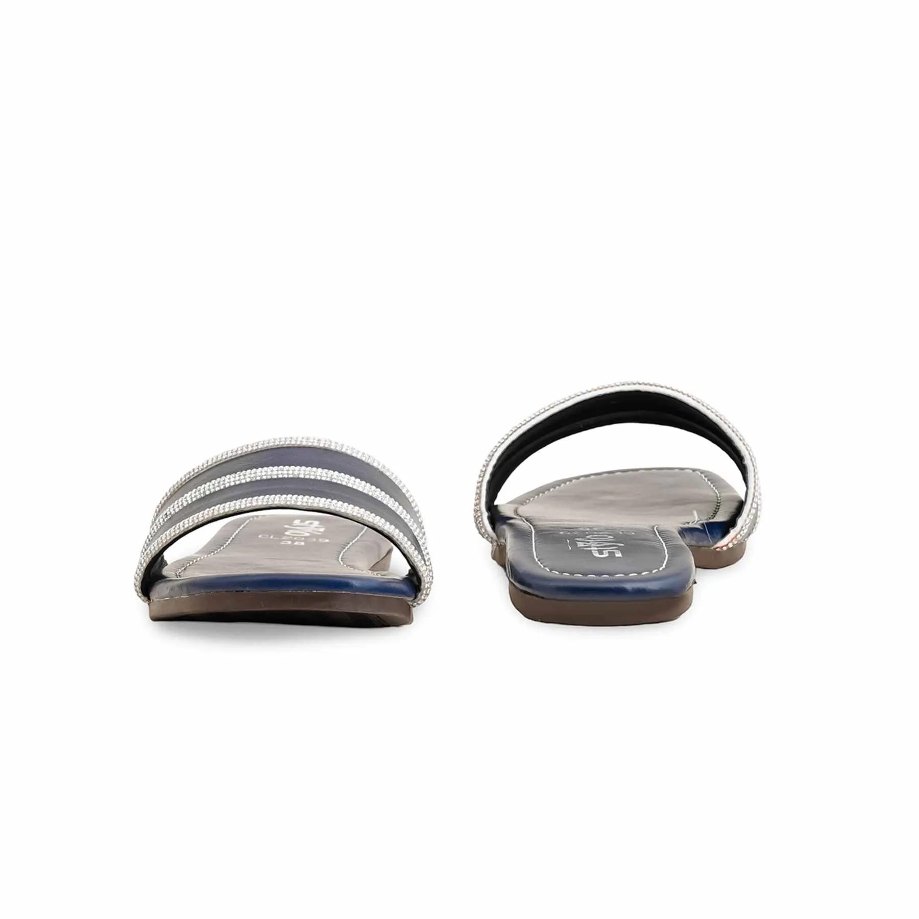 Navy Casual Women Slipper CL2039 Flat Shoe Paint