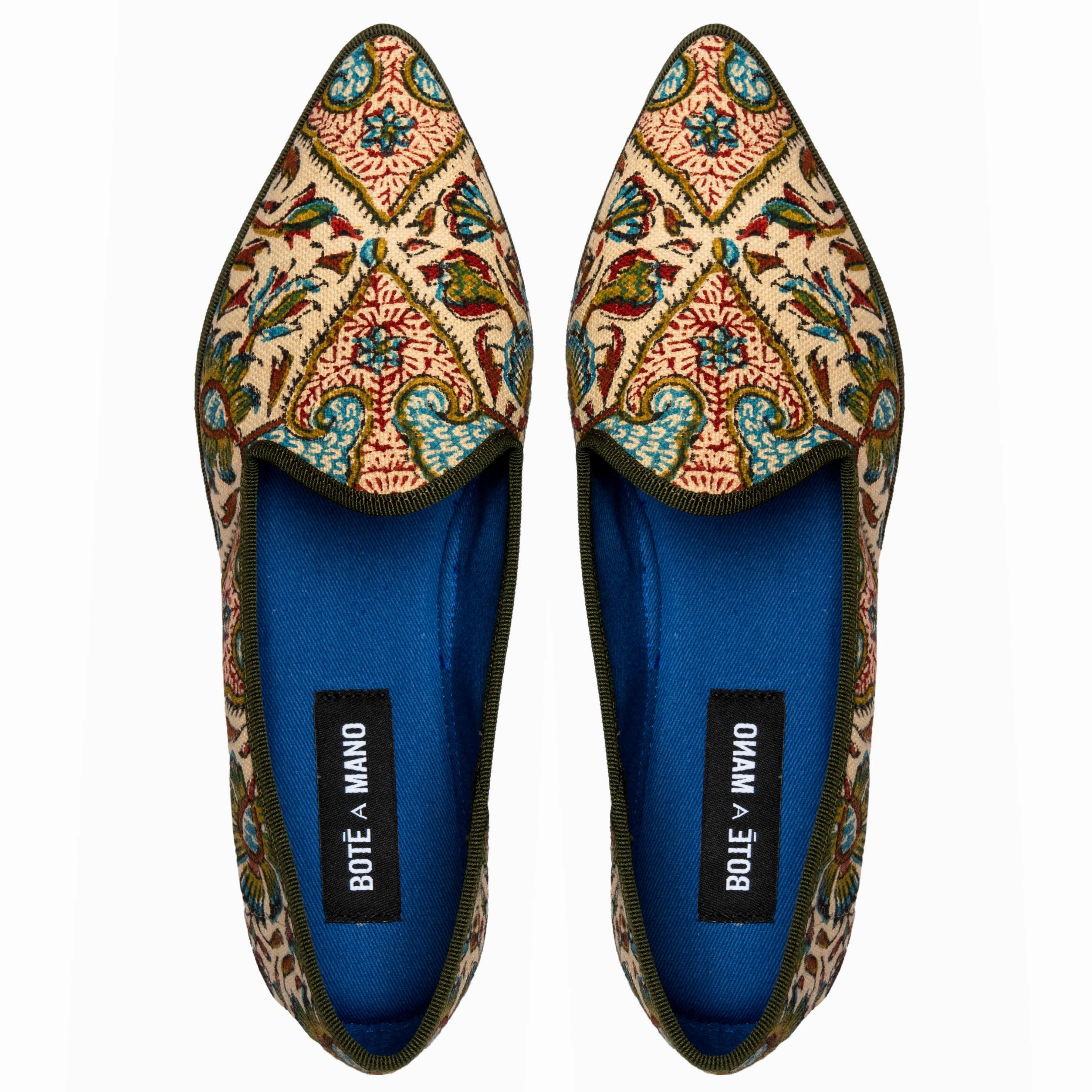 Tot block print canvas loafers Little Girl Loafers