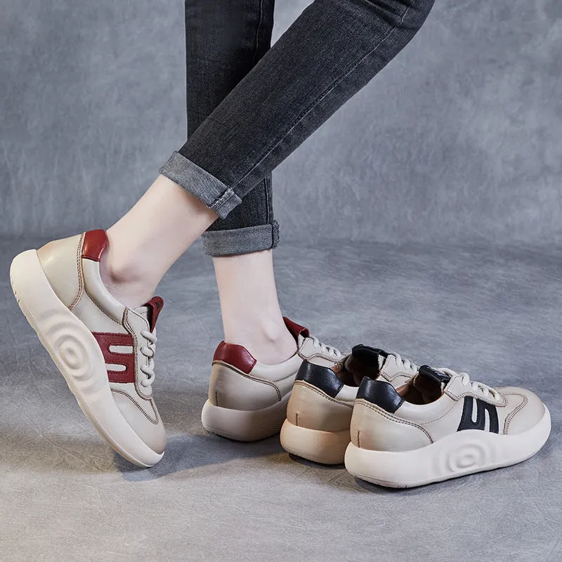 Women Stylish Leather Comfort Flat Casual Shoes Mesh Flat Shoes