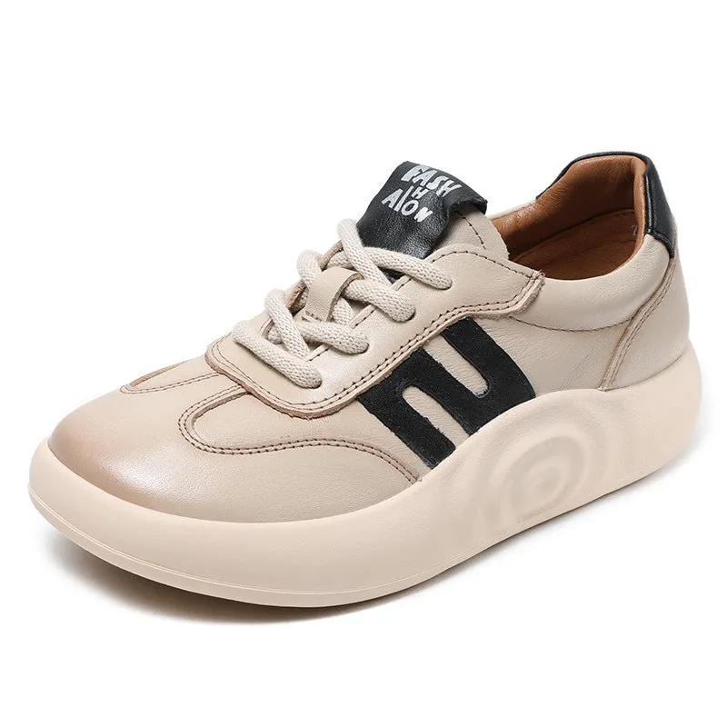 Good Quality Shoes Women Stylish Leather Comfort Flat Casual Shoes