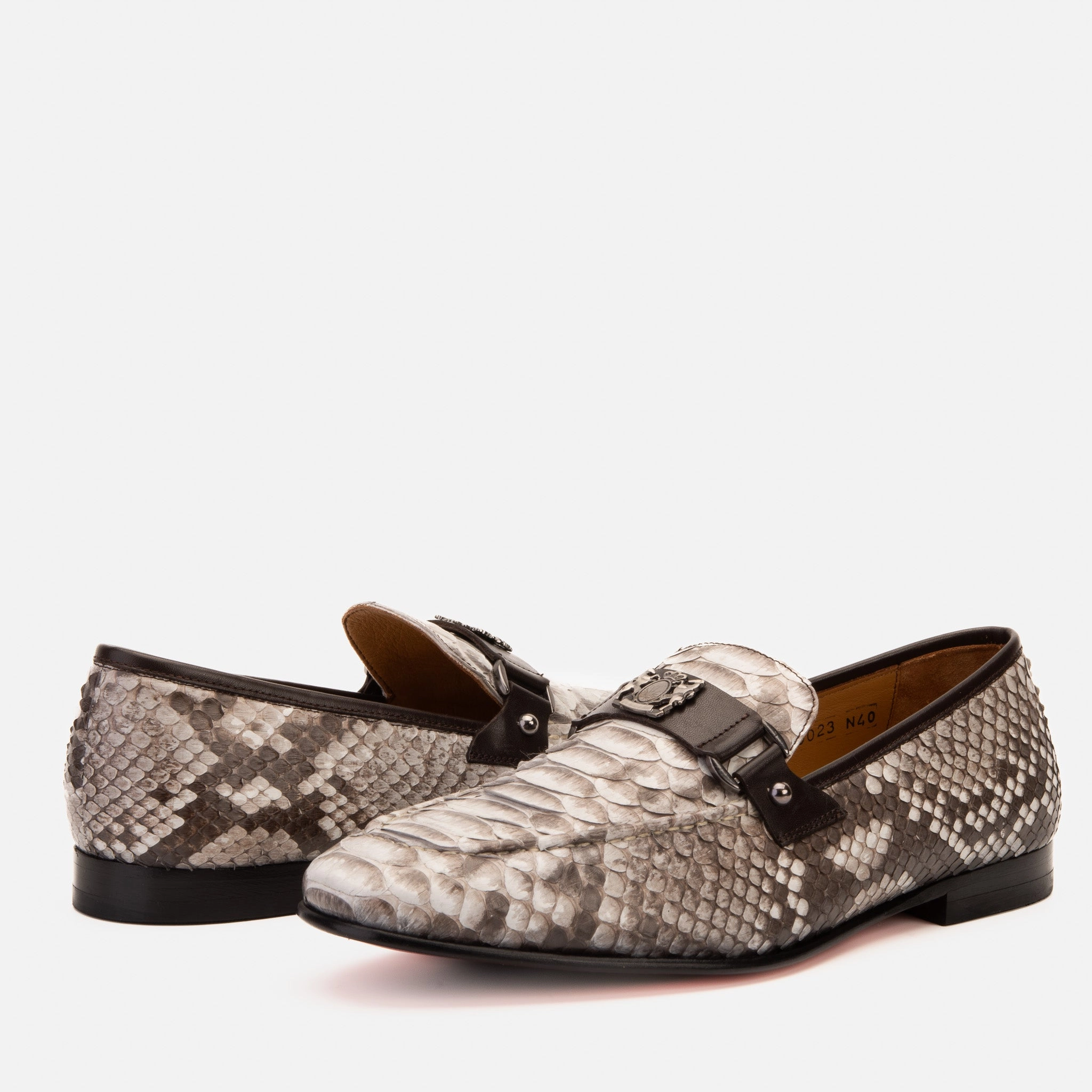 Lug Shoes Dress The Boss Pyth Naturel White Color Bit Loafer Men Shoe