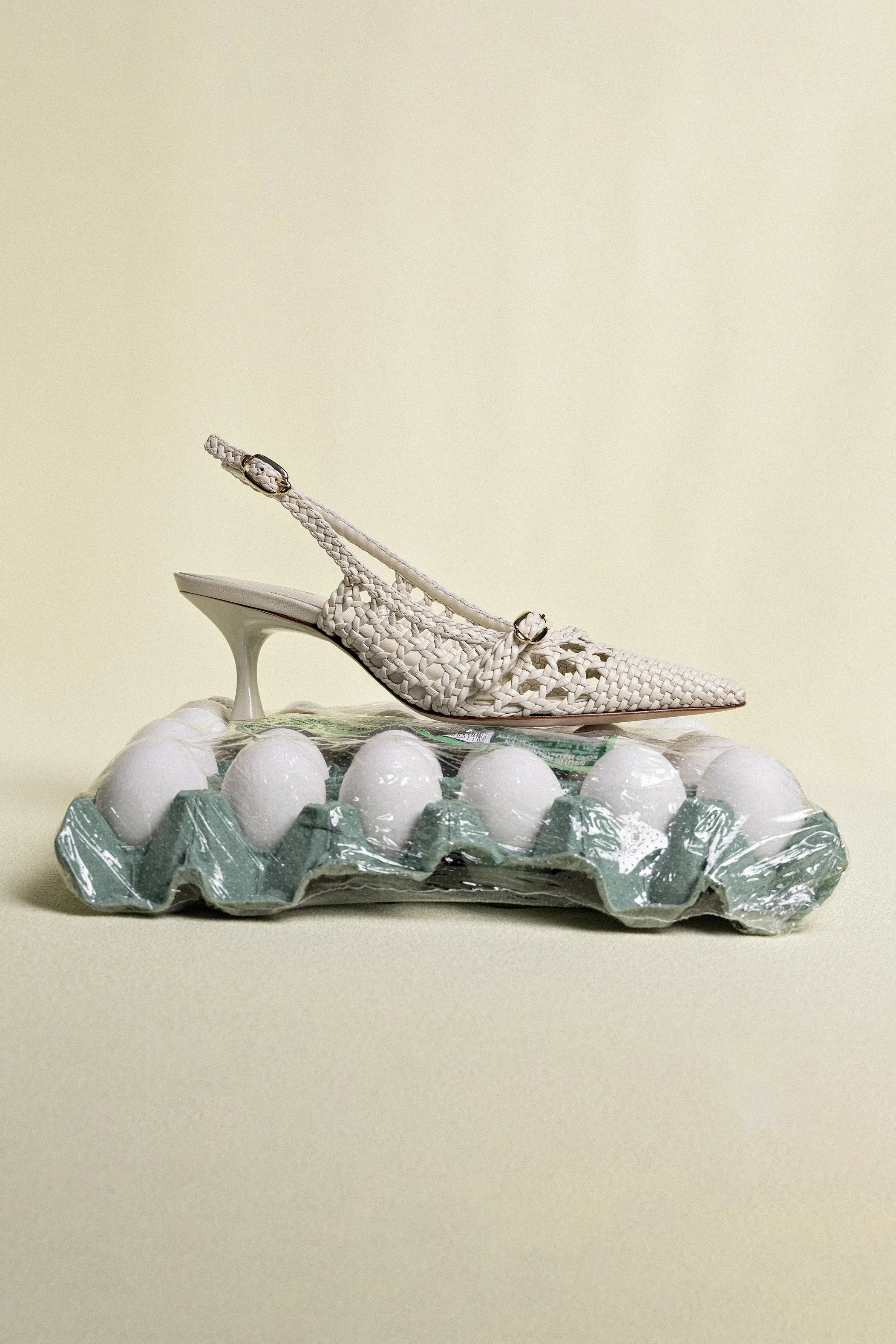 Basketball Shoes Vintage Ines Macrame Pump In Ivory Leather