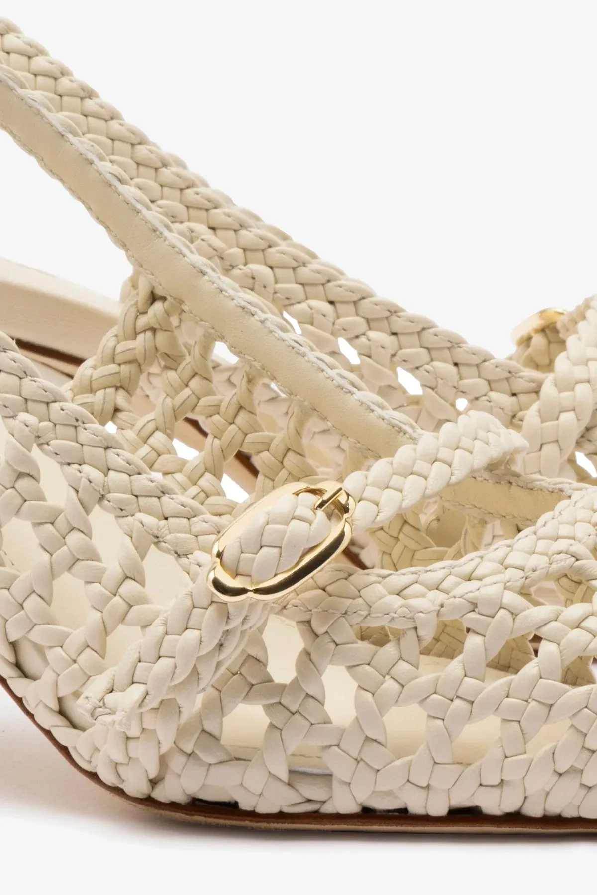 Ines Macrame Pump In Ivory Leather New Basketball Shoes Coming Out Soon