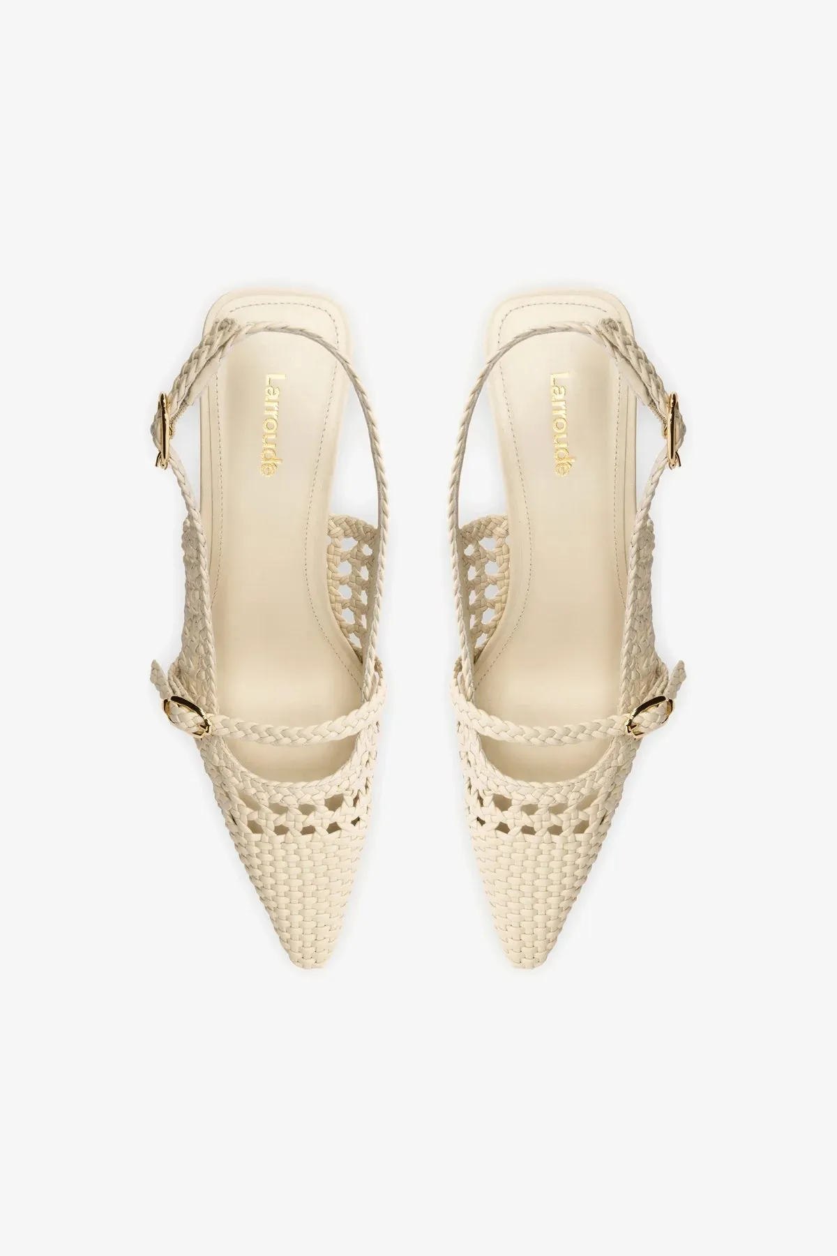 Shoe For Basketball Ines Macrame Pump In Ivory Leather