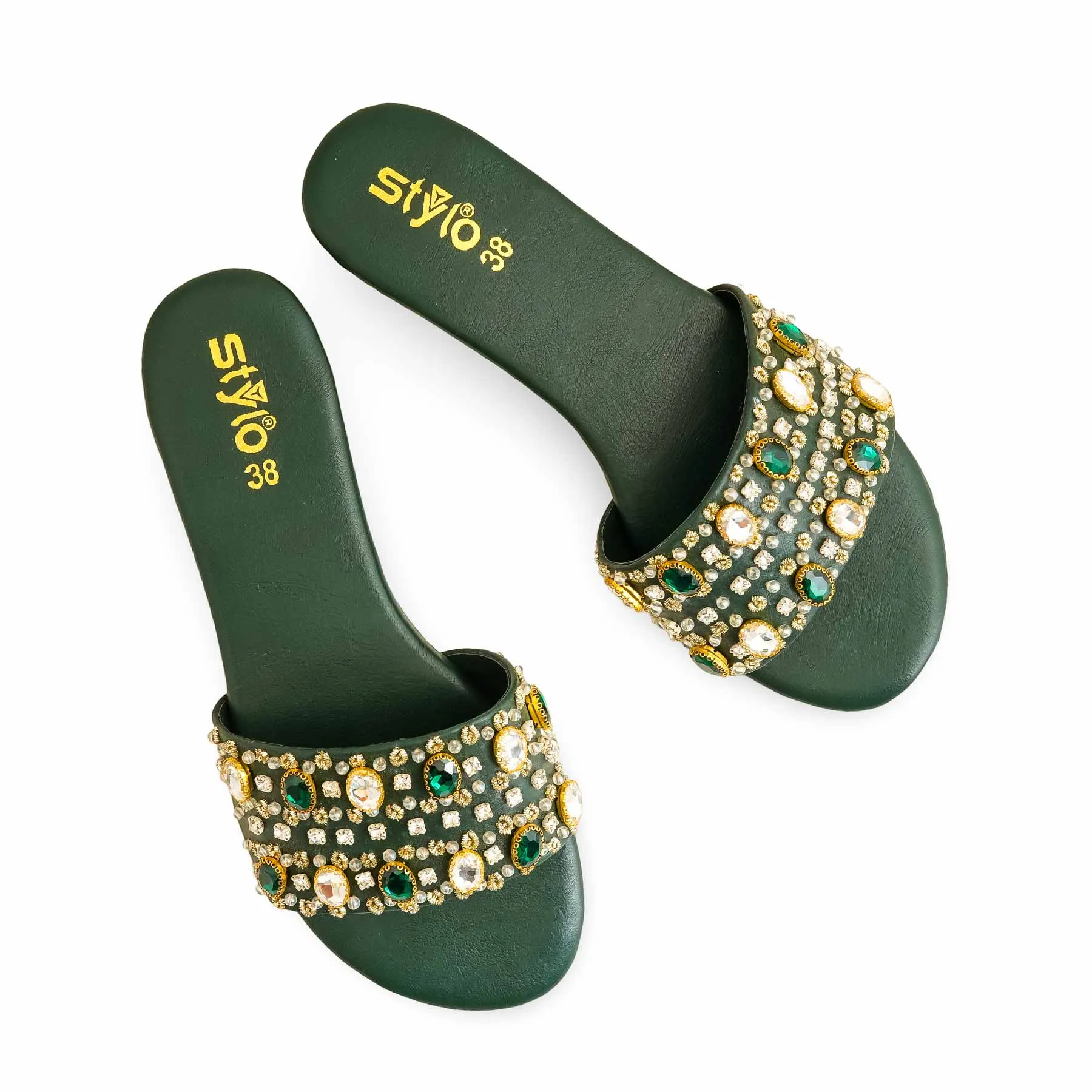 Green Fancy Women Slipper EC0217