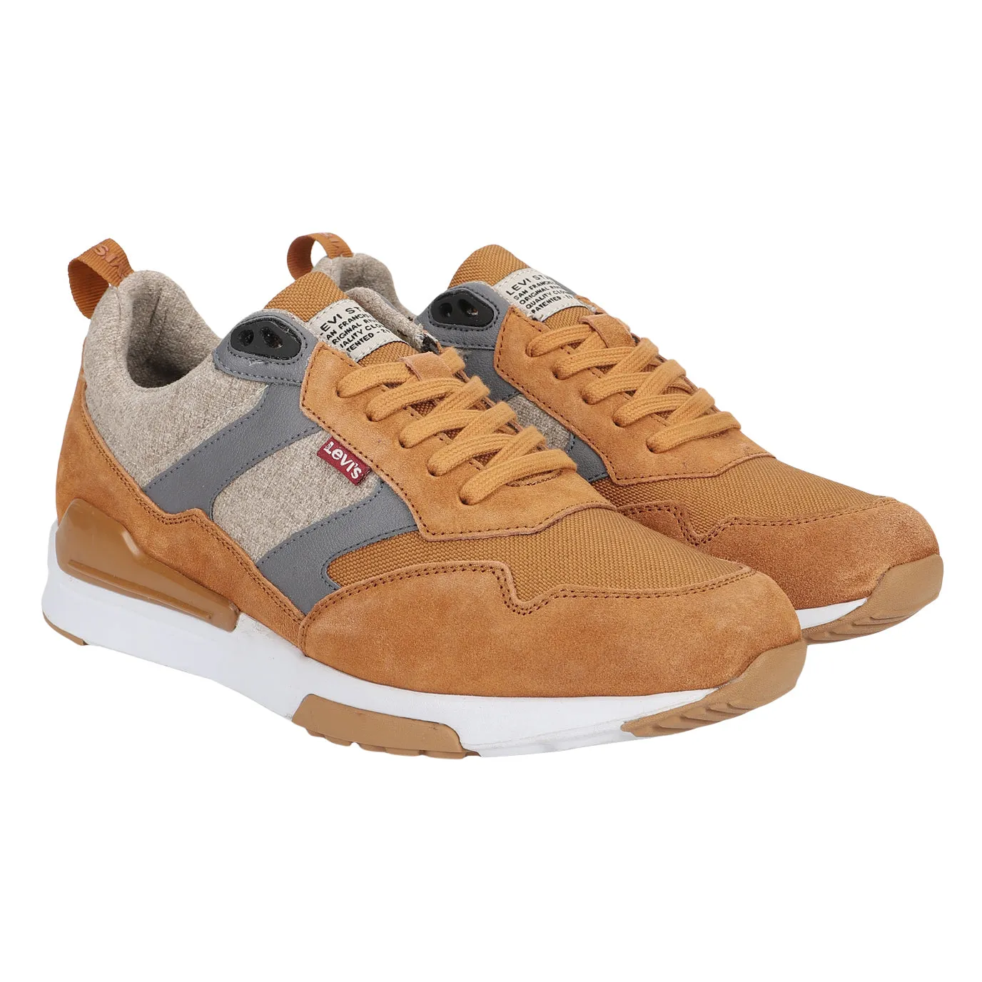 Best Sneakers With Jeans Men's Brown and Grey Colorblock Shoes