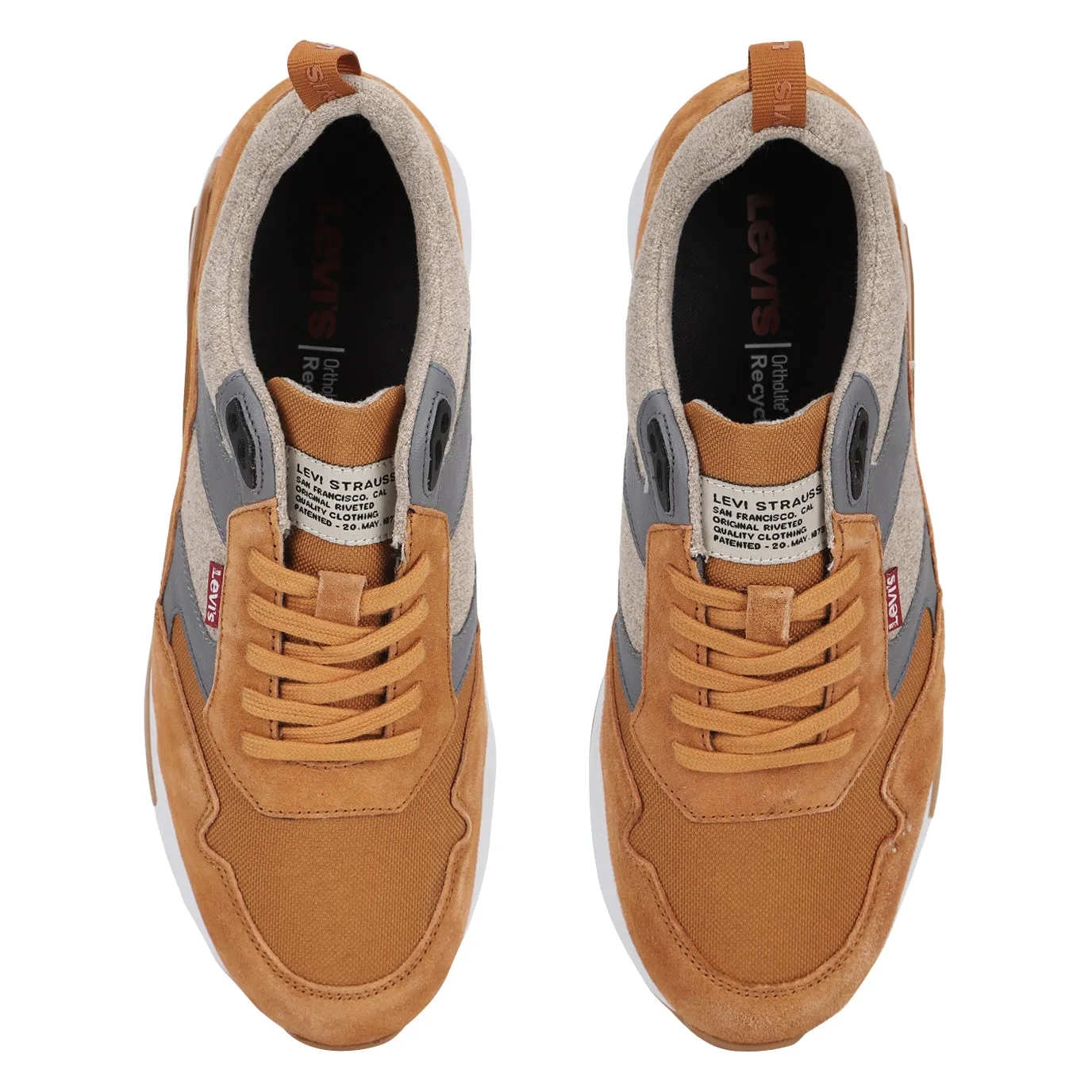 Men's Brown and Grey Colorblock Shoes Run Sneakers Shop