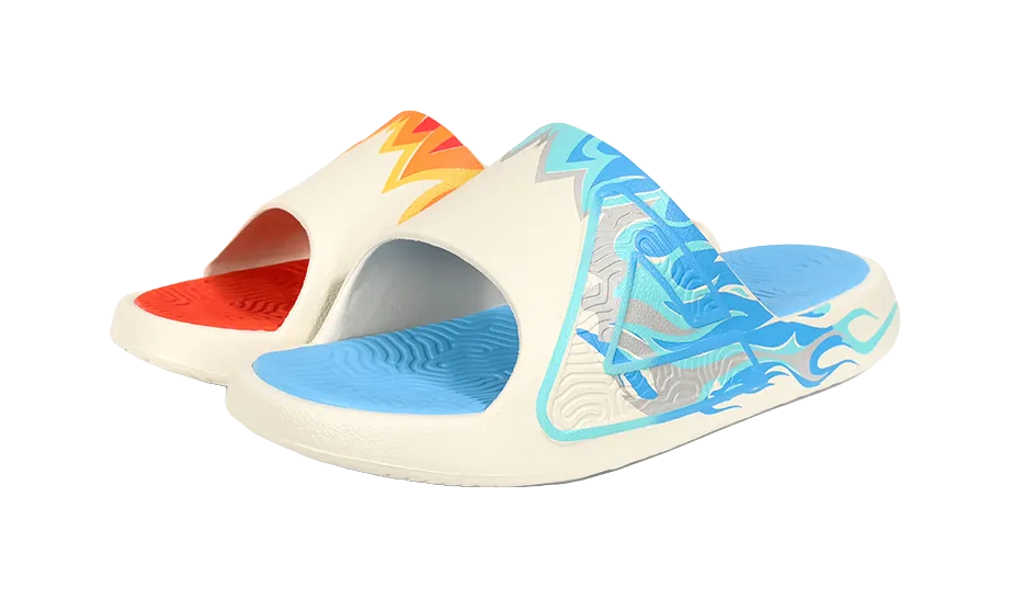 Childrens Bunny Slippers PEAK Tai Ji1.0 Shock Absorbers Slip Resistant Slide Slippers Men's Red Blue Mismatched