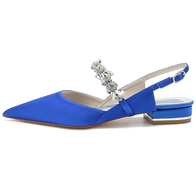 Heel Wedding Flat Bridal Crystal Shoes Women's