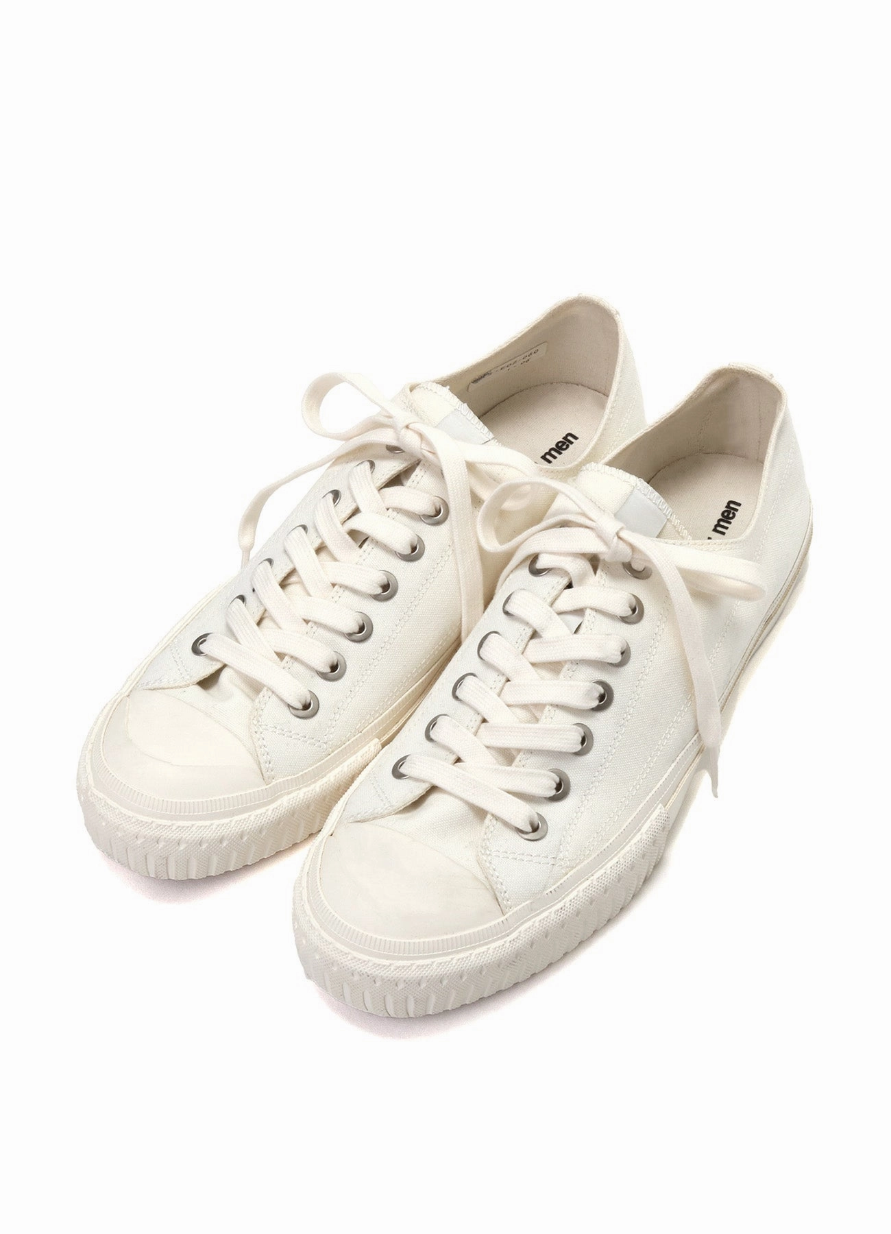 COTTON CANVAS LOW-TOP SNEAKERS Flat Sole Dress Shoes