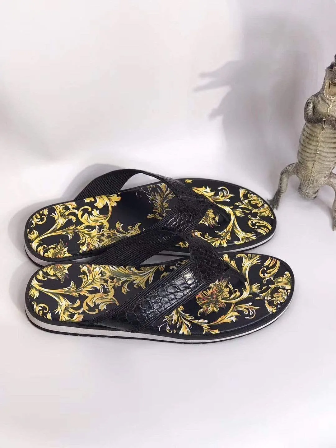 Diamond Slippers Crocodile Shoes Crocodile Belly Leather Slipper