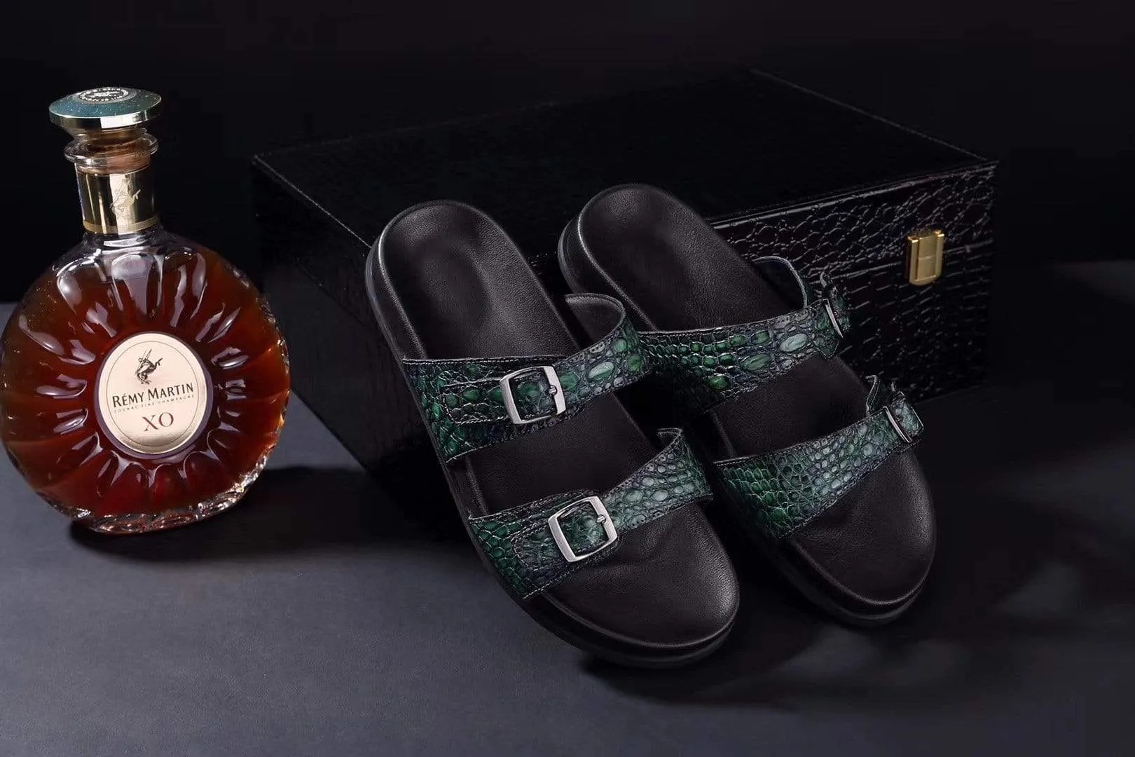 Sandals Barbados Vs Royal Barbados Crocodile Shoes Crocodile Leather Sandals Vintage  Dark Green