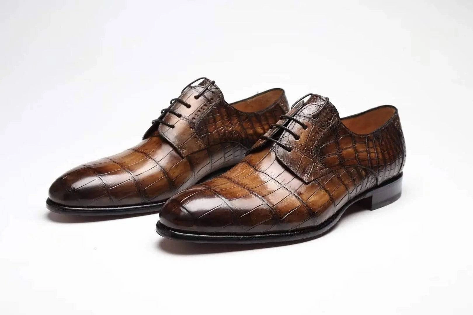Crocodile Shoes Vintage Crocodile Leather Shoes Men Lace Up Business Formal Dress Shoes Luxury Dress Shoes To Make You Taller