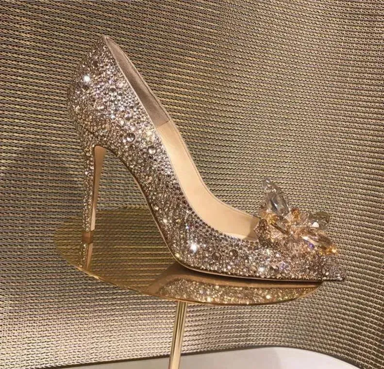 High Heel Shoe Icon Crystal Rhinestone Wedding Pumps Shoes