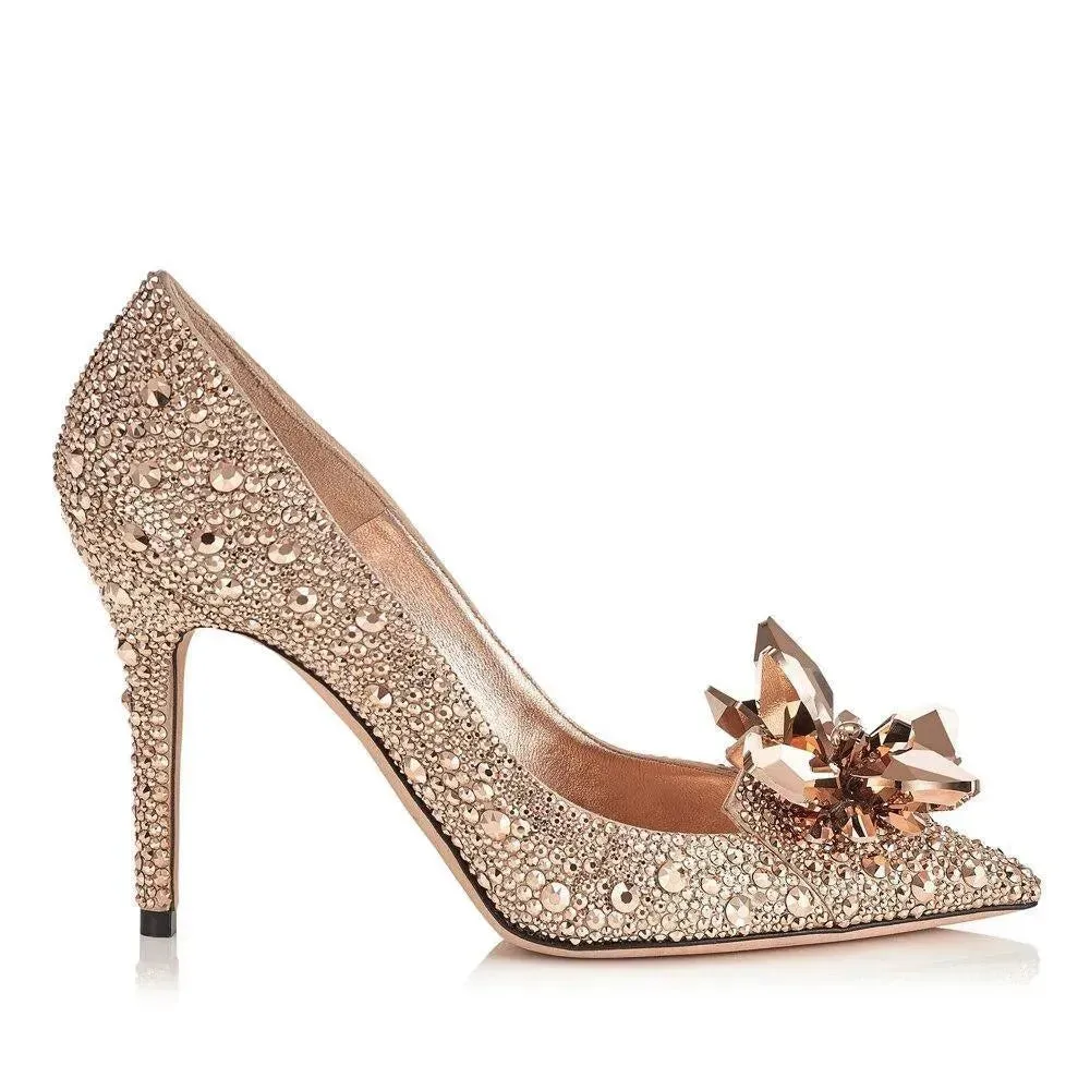 Professional High Heels Crystal Rhinestone Wedding Pumps Shoes