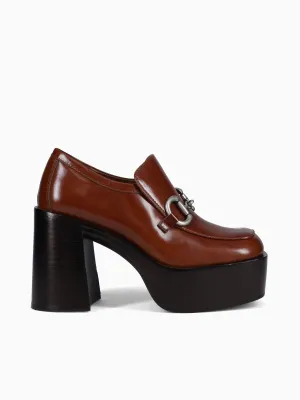 Silver Platform Loafers Curator Tan Silver leather