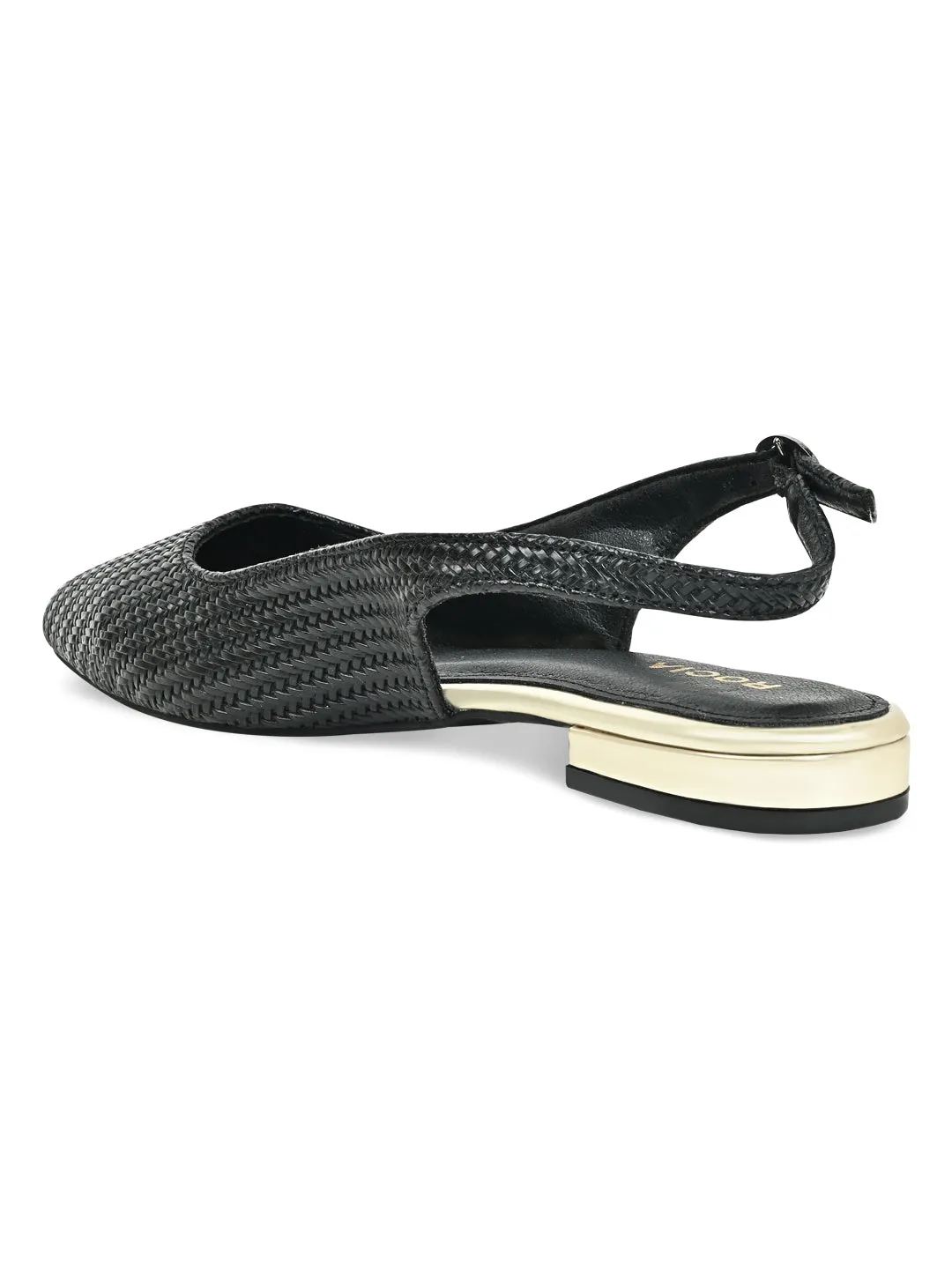 Silver Flat Shoes Rocia By Regal Black Women Chatai Slingback