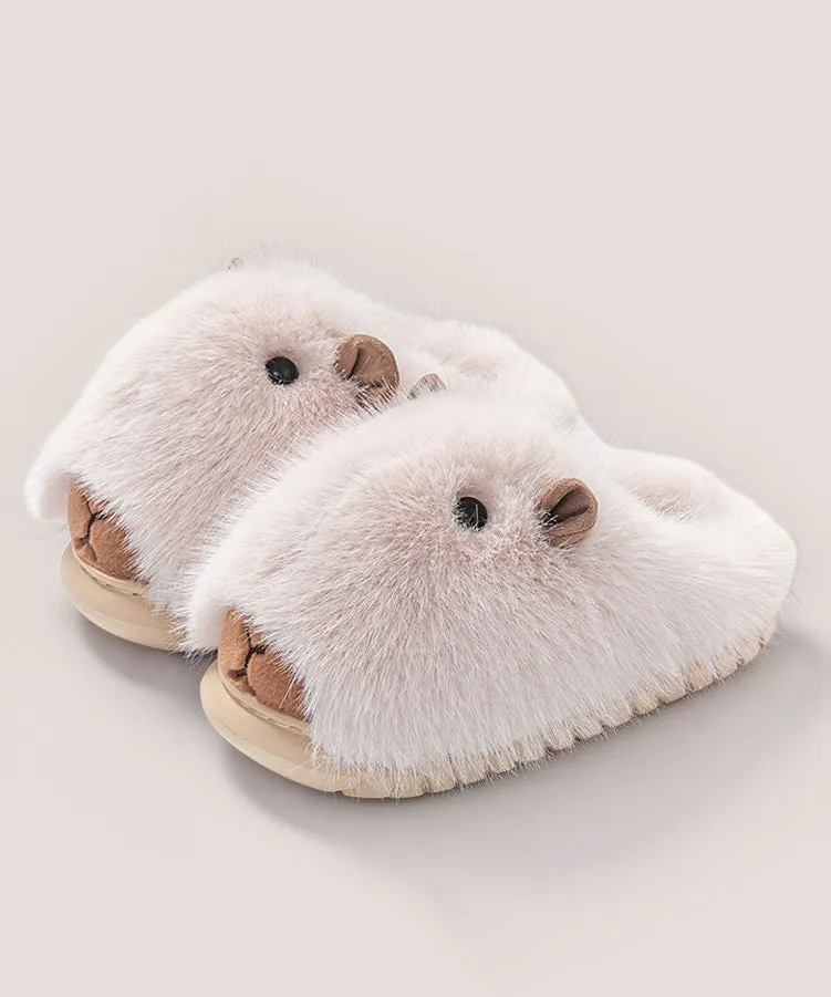 Cute Cow Slippers Cute Stylish Comfy Fuzzy Fur Slippers Shoes Brown TQ065