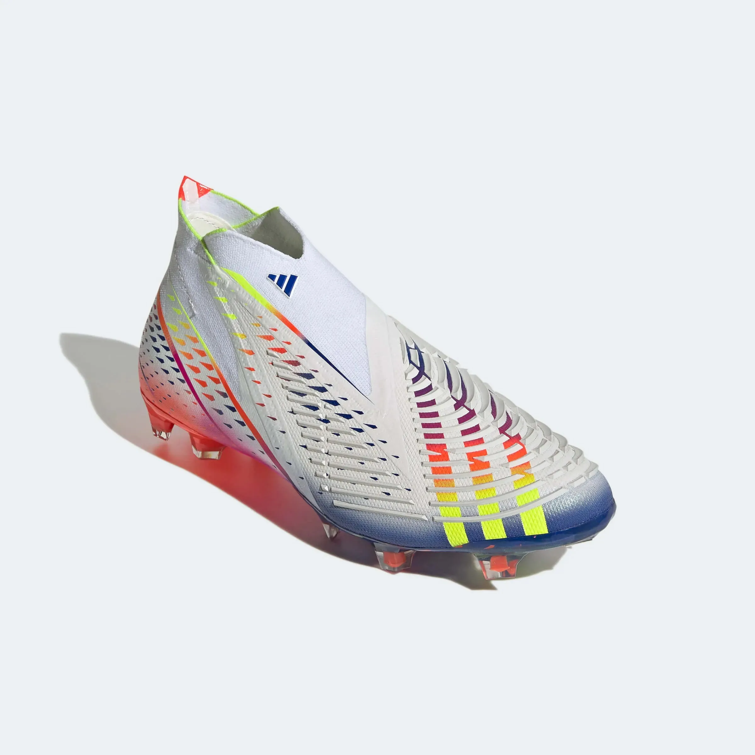 adidas Predator Edge  FG - White-Yellow-Blue Adidas Shoes With Design