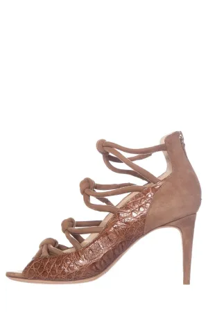 Wedge Sandals Comfort Alexandre Birman Tan Suede Sandals SZ 38.5