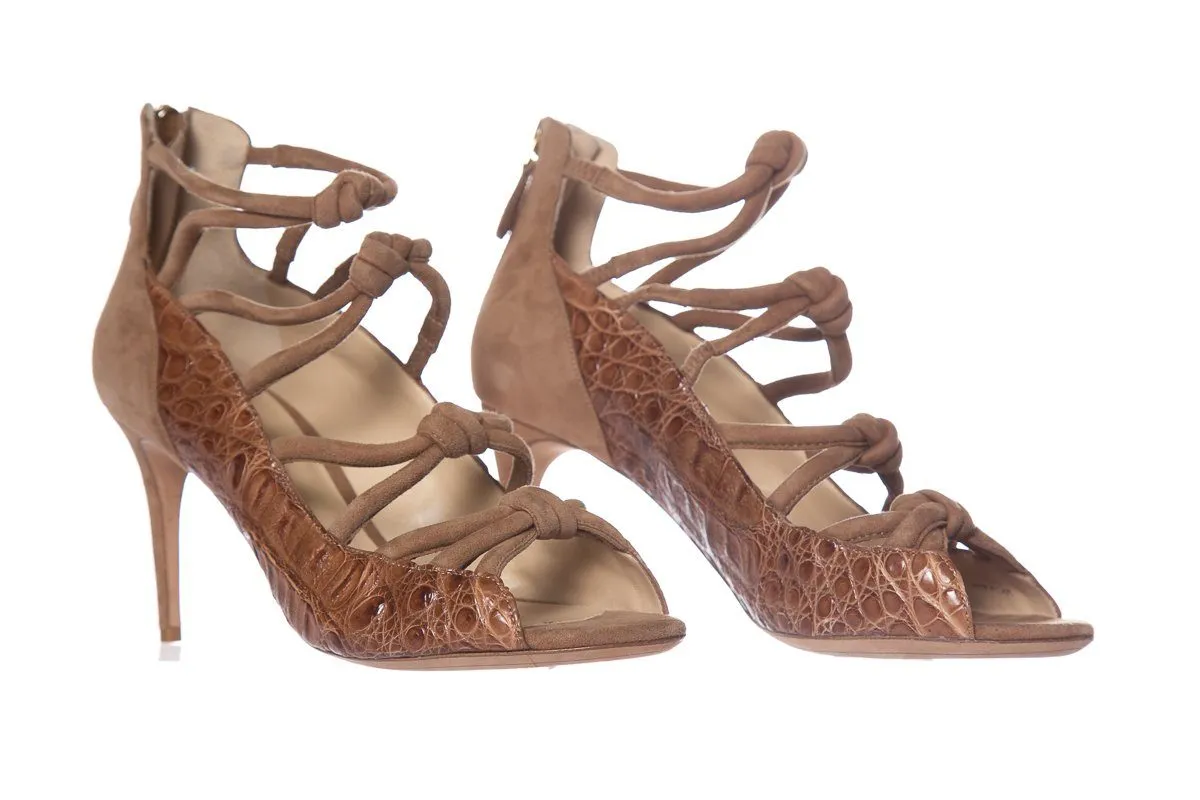 A. Emery Sandals Alexandre Birman Tan Suede Sandals SZ 38.5