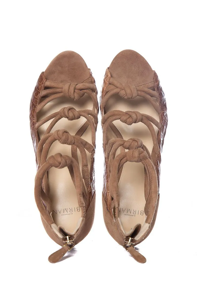 Track Sandals Alexandre Birman Tan Suede Sandals SZ 38.5