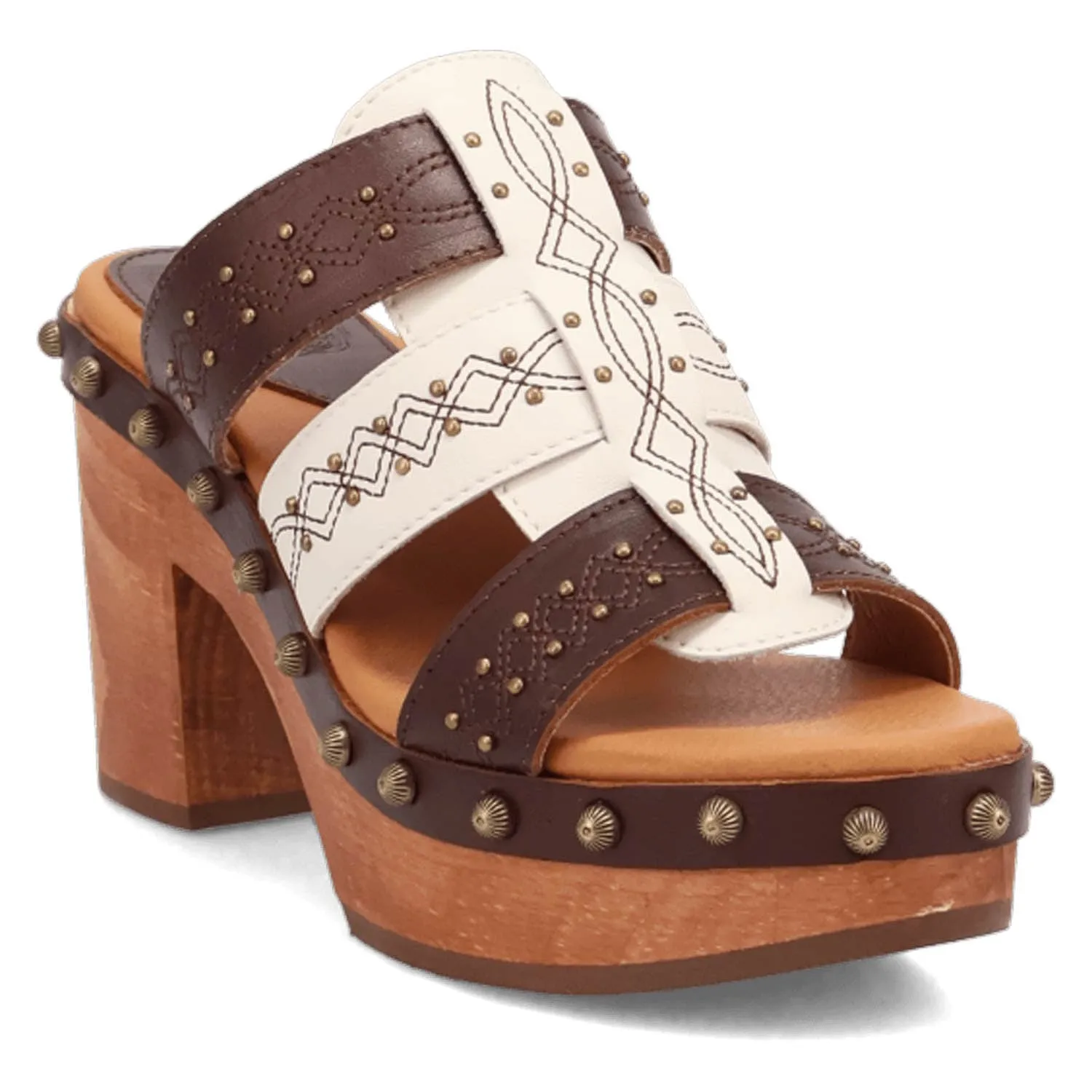 Sandals In Cabo Dingo Womens Chateau Wooden Brown Leather Stud Sandals Shoes
