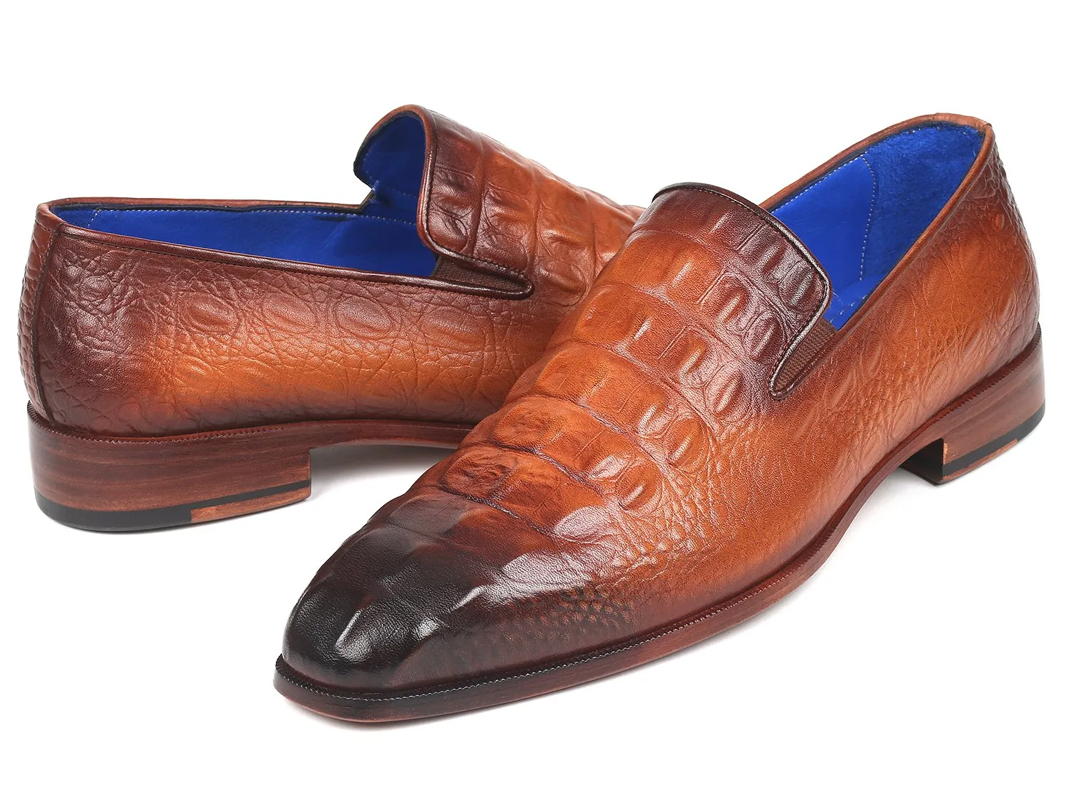 Paul Parkman Brown Crocodile Embossed Calfskin Loafers (ID#5576-BRW) Best Loafers Reddit