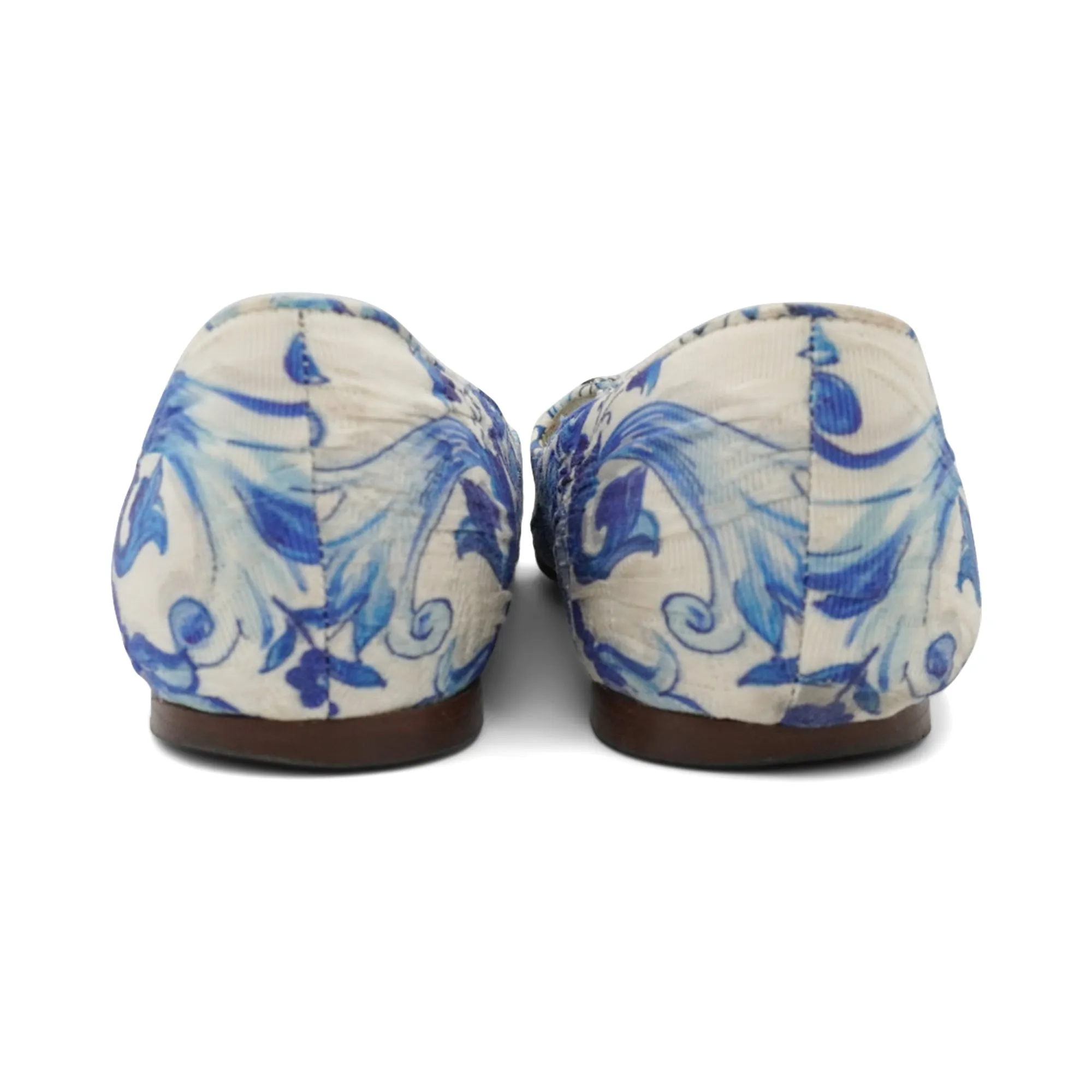 Split Toe Flat Shoes Dolce & Gabbana 'Majolica Tile' Flats - Women's 37.5