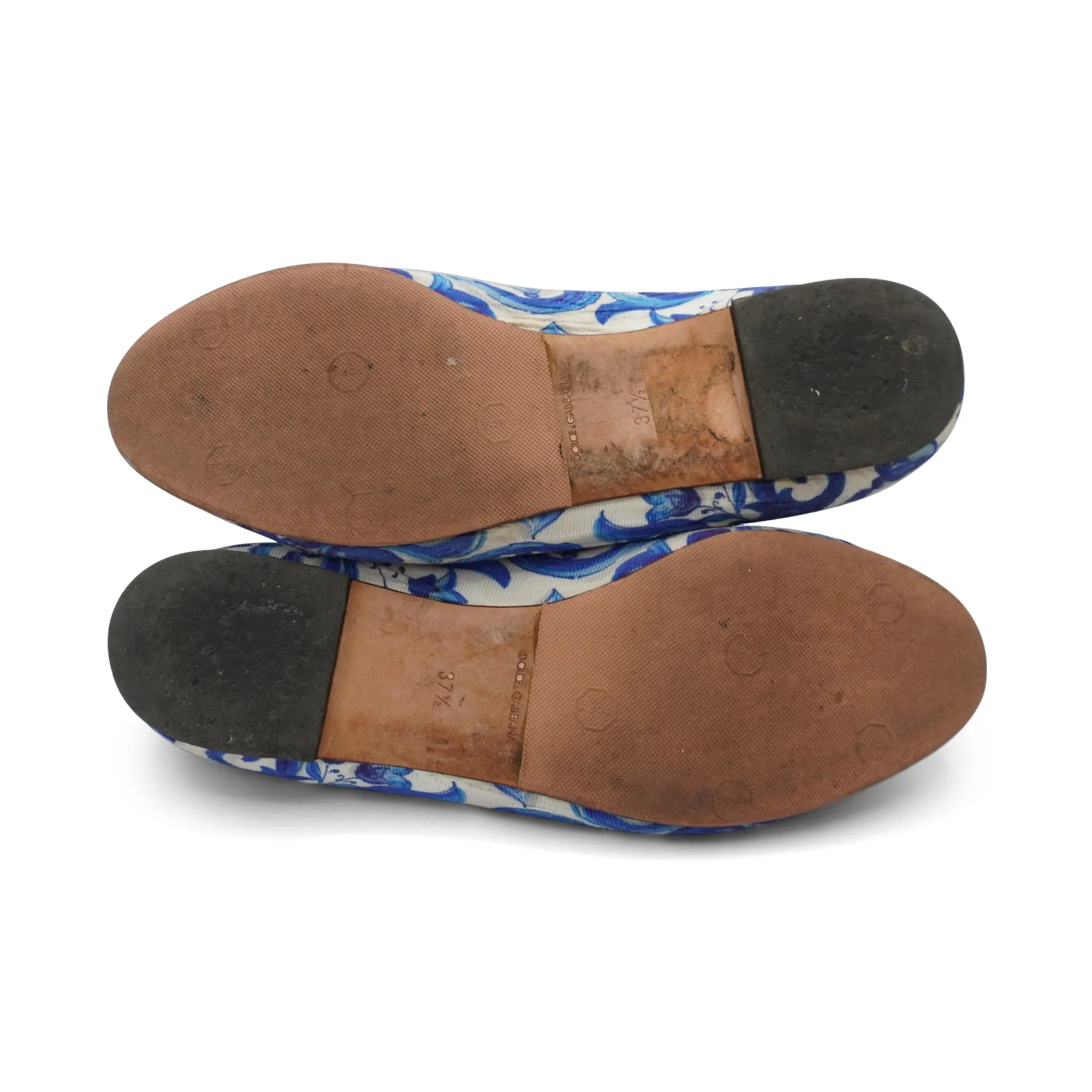 Dolce & Gabbana 'Majolica Tile' Flats - Women's 37.5 Running Shoes Flat Bottom