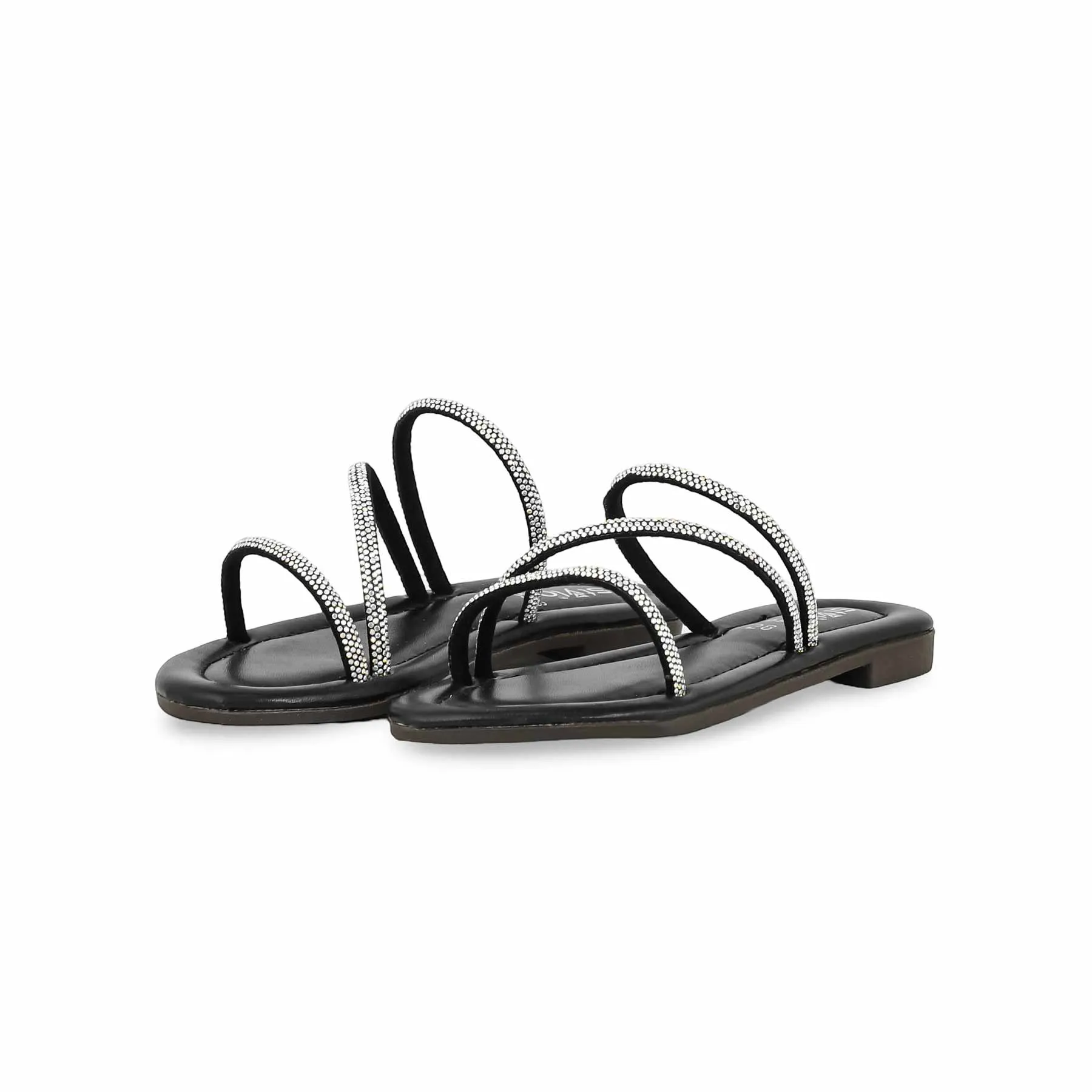 Girls Black Casual Slipper KD5533