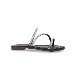 Girls Black Casual Slipper KD5533 Lady Slippers Orchids