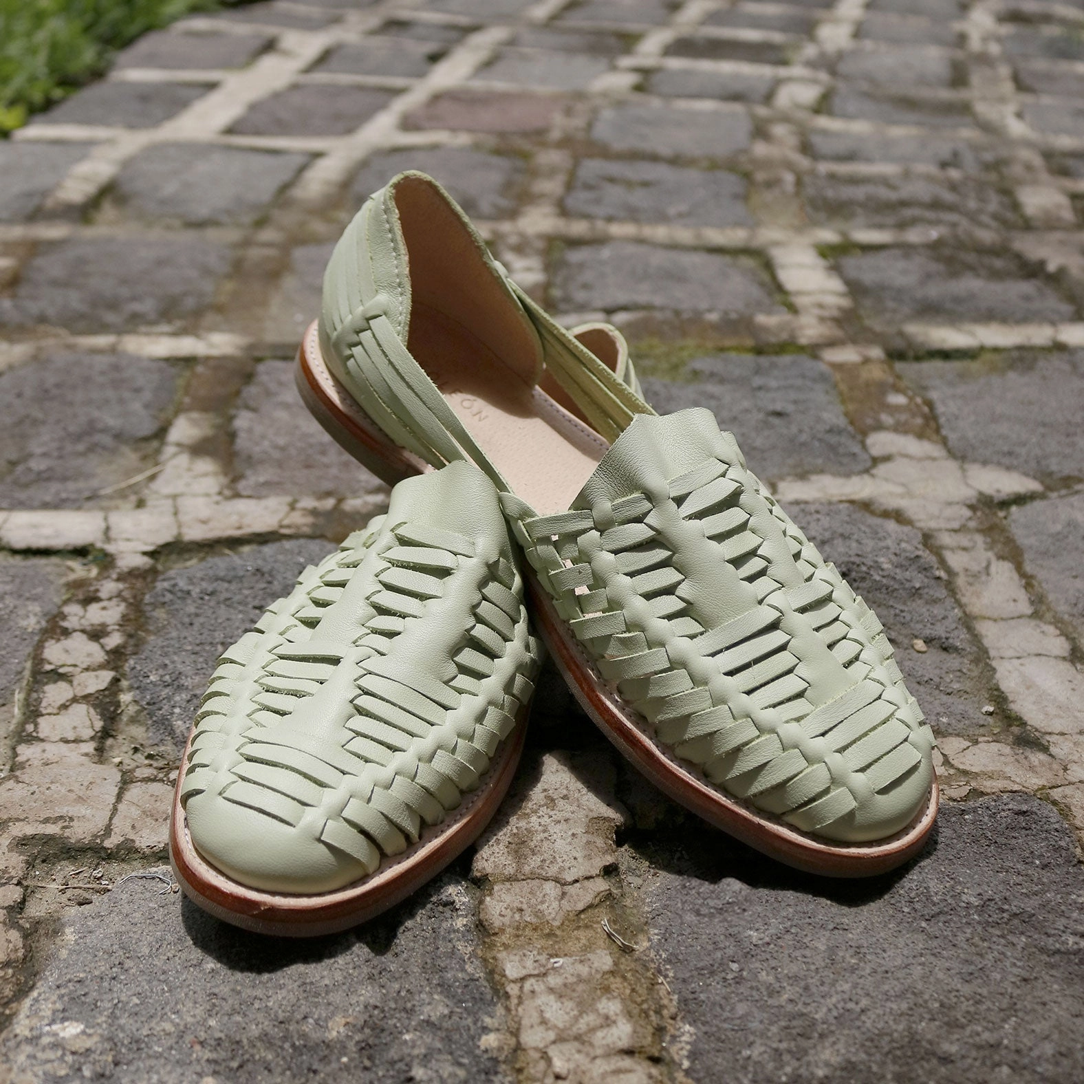 Woven Leather Loafers MK24137 -  NEW Huarache Loafers Avocado [Women's Leather Sandals]