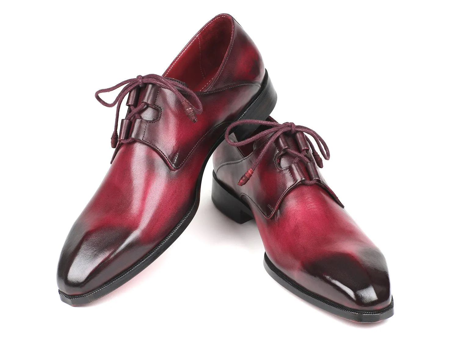 Paul Parkman Men's Ghillie Lacing Dress Shoes in Bordeaux Dress Shoes For Diabetics