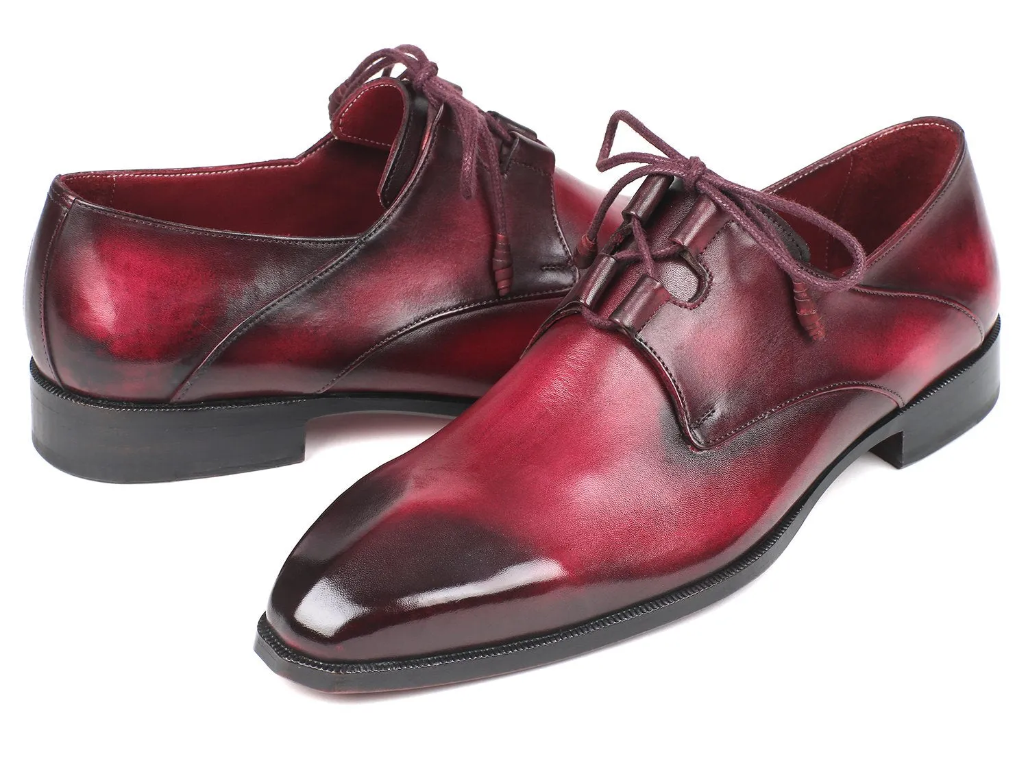 Paul Parkman Men's Ghillie Lacing Dress Shoes in Bordeaux Dress Shoes Comfortable For Walking