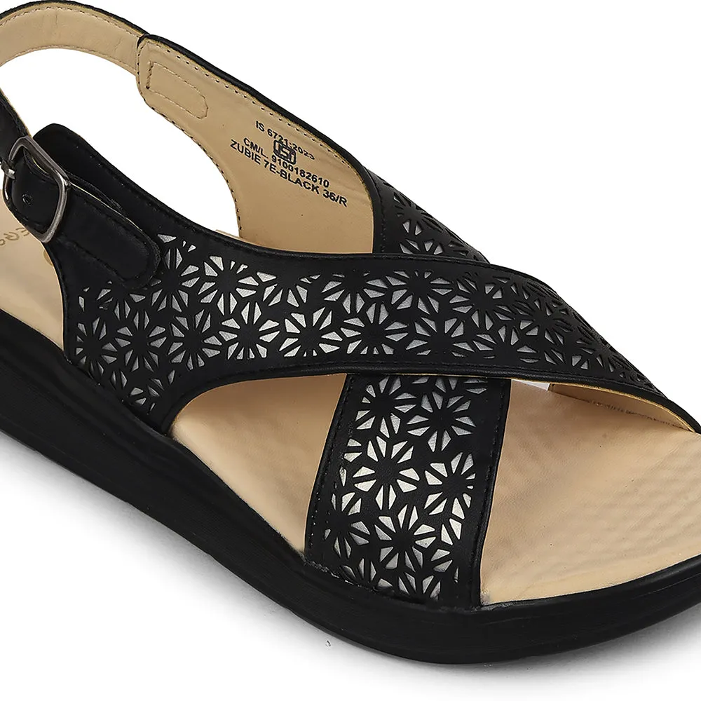 Healers Black Casual Sandal For Women ZUBIE-7E By Liberty Feet Sandals
