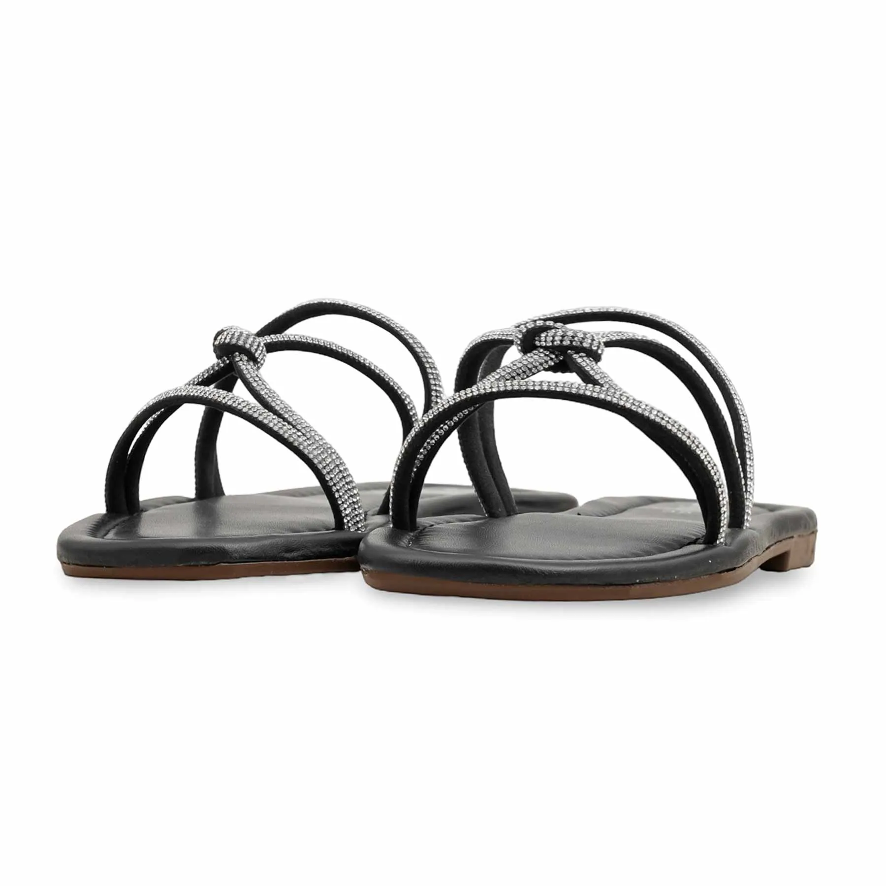 Fur Slides Designer Black Casual Slipper For Ladies CL2087