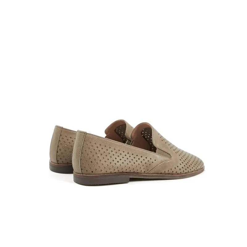 Gloria Slip-on Perf Loafer Flats in Cow Leather Waterproof Flat Pedal Mtb Shoes