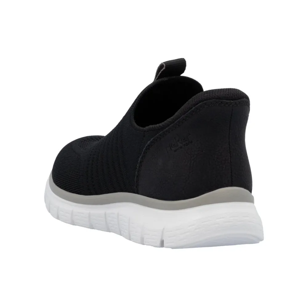 Rieker B6659 Timothy Black/Black Textile Shoe (Men's) Best Comfy Business Casual Shoes