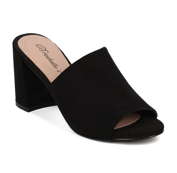 Women's Gala-01 Open Toe Block Low Heel Slip On Slide Mules Shoes Best Sandals Resort