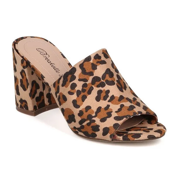 Naturalized Sandals Women's Gala-01 Open Toe Block Low Heel Slip On Slide Mules Shoes