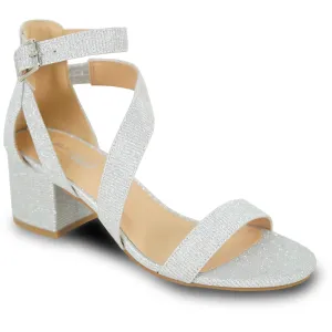 VANGELO Women Sandal DARCIE-53 Heel Party Prom Wedding Sandal Silver Frye Sandals