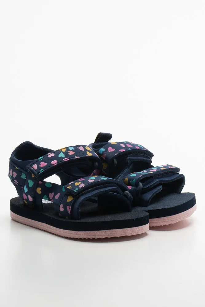 Peep Toe Wedge Heel Sandals Heart Sandal Navy