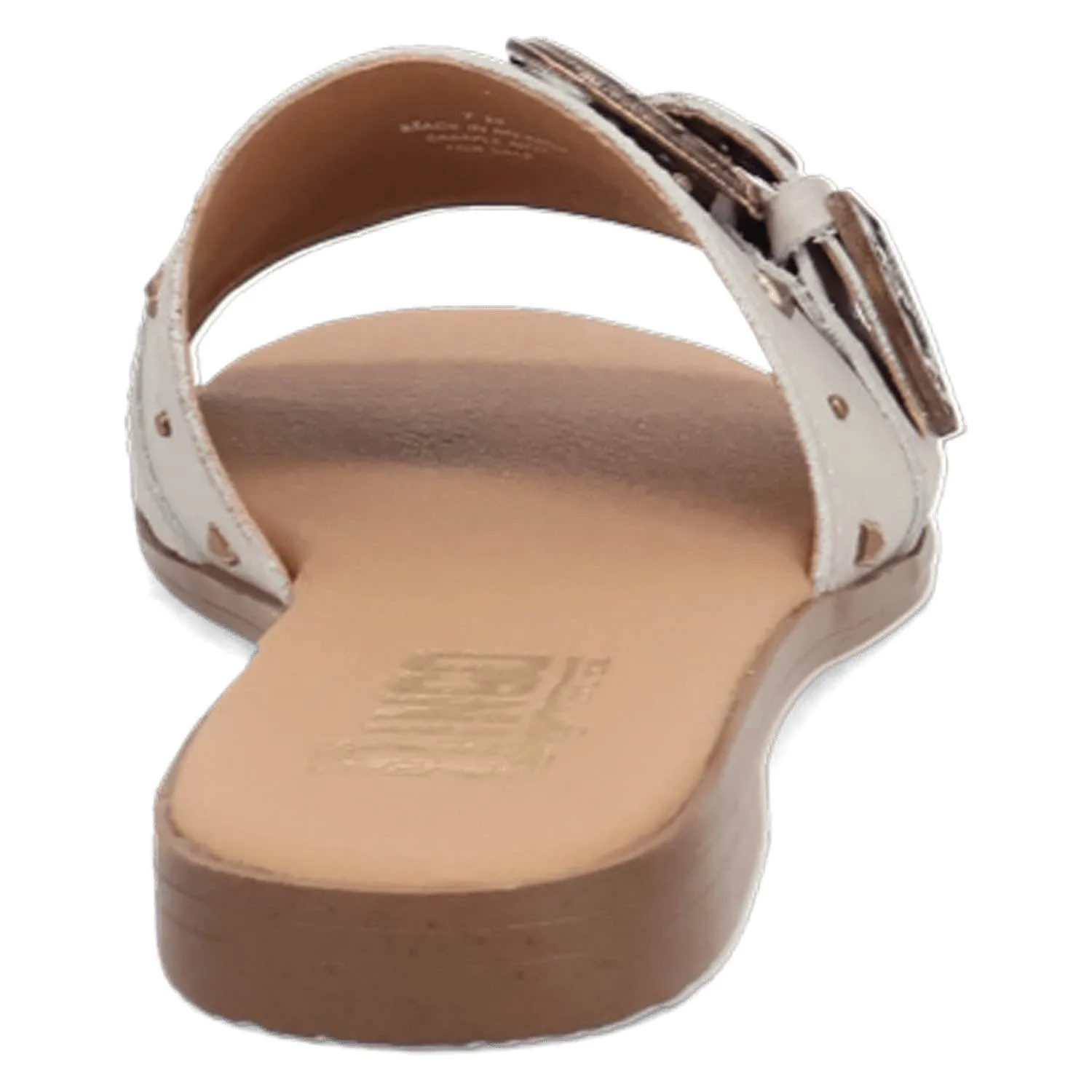 Dingo Womens Lariat White Leather Buckle Sandals Shoes Little Heel Sandals