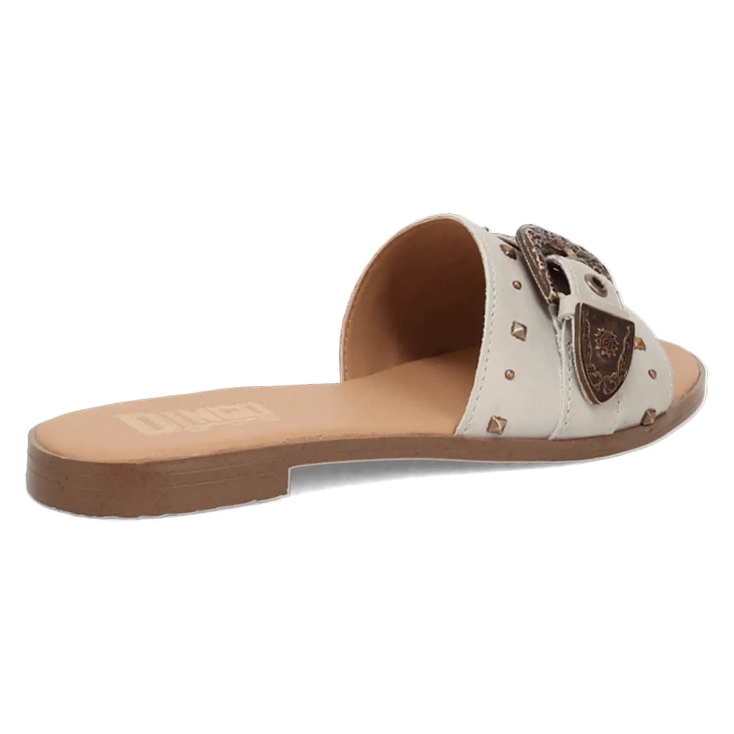 Dingo Womens Lariat White Leather Buckle Sandals Shoes Sandals Nails Sylvania