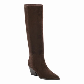 Marc Fisher Tarrie Block Heel Boot - DARK BROWN SUEDE Boys Rain Boots