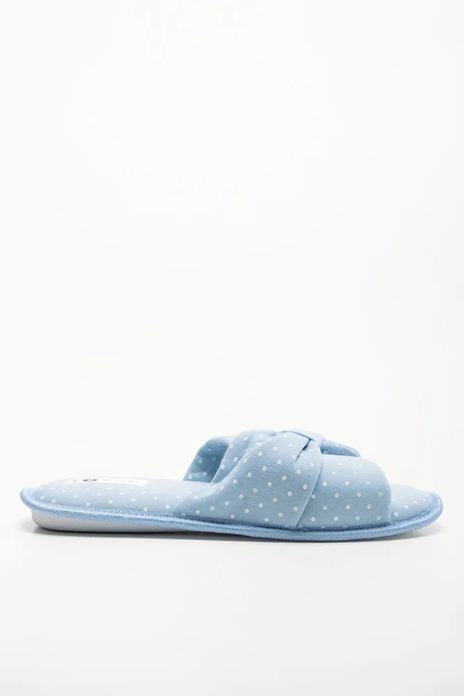 Shoe Brands For Flat Feet Polka Dot Open Toe Slipper Blue