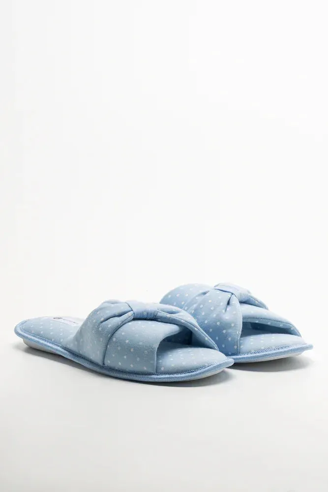 Bottom Workout Shoes Polka Dot Open Toe Slipper Blue